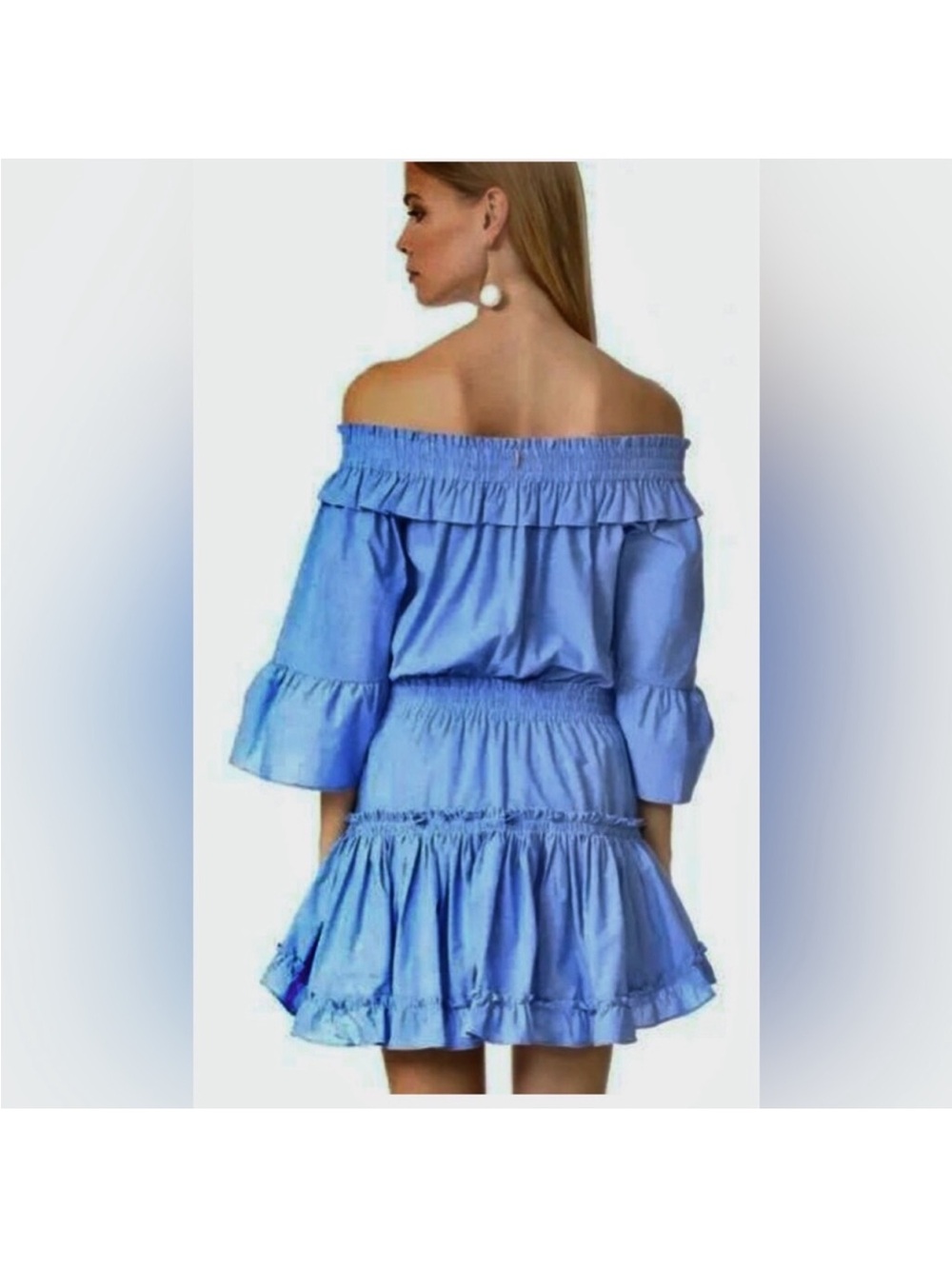 Misa Chambray Masha Smocked Dress M